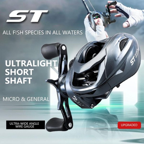 Mavllos ST BFS Baitcaster-Rolle, Übersetzungsverhältnis 7:1:1, Aluminiumspule, Süßwasser-Forellen-Baitcasting-Rolle, 8,8 LBS Bremskraft