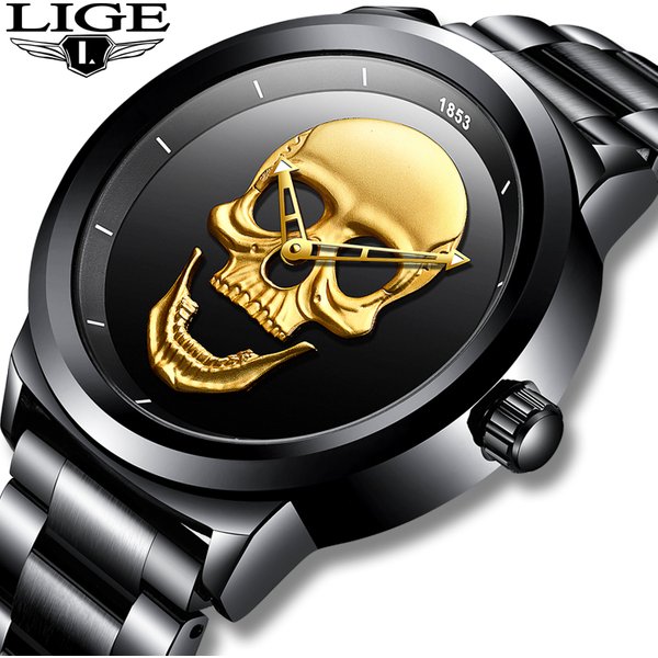 LIGE Sport Herren Uhren Top Brand Luxus Quarzuhr Für Männer Edelstahl Wasserdichte Uhr Männliche Armbanduhr Relogio Masculino