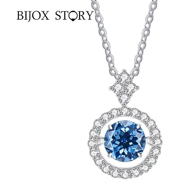 BIJOX STORY – pendentif Moissanite 1 CT pour femmes, collier en diamant simulé, bijoux en argent Sterling S925, cadeau de saint valentin pour filles