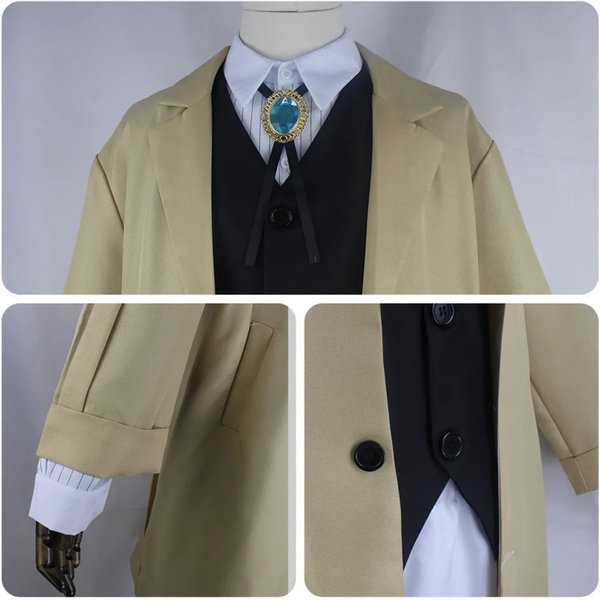 Costume de cosplay Bungo Stray Dogs Dazai Osamu, veste, manteau, costume, manga 2026, costume d'Halloween pour hommes adultes, vêtements d'anime, Disfraz Hombre BSD