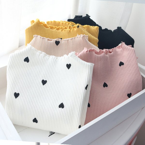Melario Herbst Nette Mädchen T-shirt Winter Baby Oansatz Liebe T-Shirt Mädchen Langarm Bodenbildung Shirt Baumwolle Kind Langarm T-Shirt