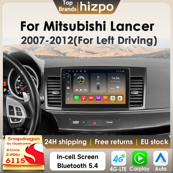 Hizpo Android 14 Auto-Multimedia-Player für Mitsubishi Lancer 2007–2012 AI Wireless CarPlay 360 Kamera GPS 4G BT von Snapdragon 6115