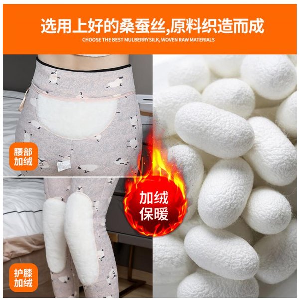 660g- 800g 2022 Winter Seide Baumwolle Hosen Frauen Plus Samt Gepolsterte Leggings Hohe Taille Eine Extra Dicke warme Bequeme 1PCS