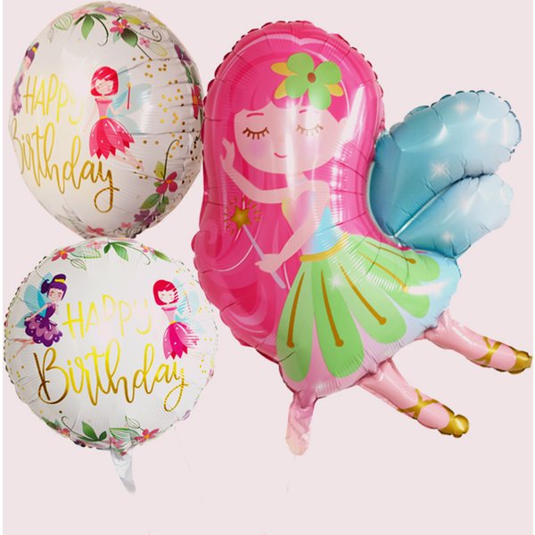 3pcs Angel Fairy Foil Balloons with 18inch Angel Birthday Helium Balloon Birthday Party Decorations Baby Shower Girl