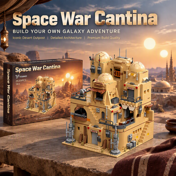 2639Teile Klemmbausteine Haus Weltraumkrieg Mosd Eisley Cantina Block Set Filmspiele MOC Weltraum-Militär Wüsten-Taverne Modulares Architektur Modelle Ziegel DIY Straßenansicht Montage Erwachsene