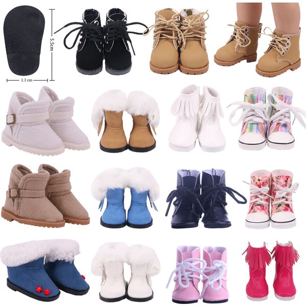 5 cm Puppenschuhe Stiefel High-Top-PU-Schuhe für 14,5 Zoll American Paola Reina Doll & 1/6 BJD Blythe EXO Doll Boots Generation Girl`s