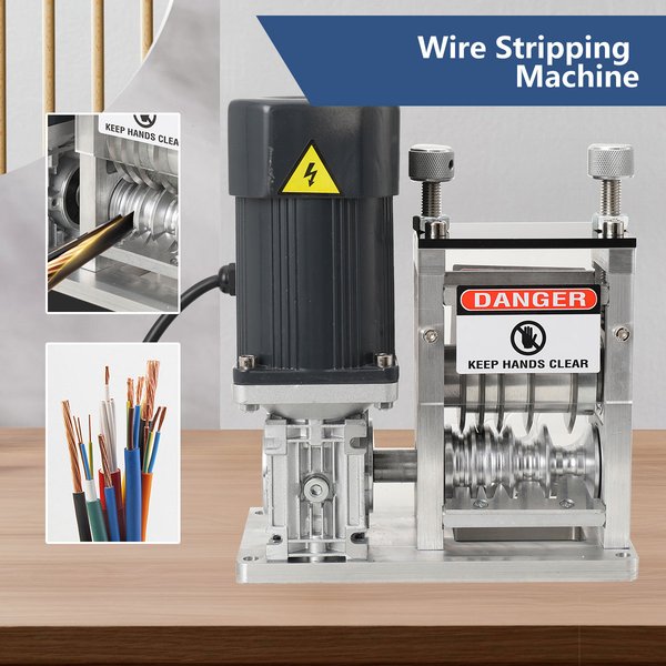 Elektrische Kabelabisoliermaschine 180W für 1,5-30mm Kabel, Automatischer Kupferkabelabisolierer und -recycler 30m/min mit Not-Aus für die Schrottkabelverarbeitung – CE-zertifiziert, geräuscharm 25dB
