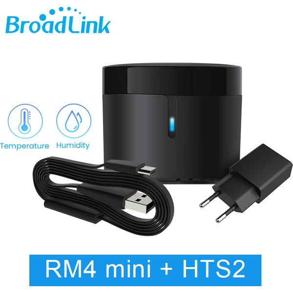 EU UK US AU Broadlink RM4 Mini Smart Home WLAN-Fernbedienung Temperatursensor HTS2 IR-Controller Kompatibel mit Alexa Google Home