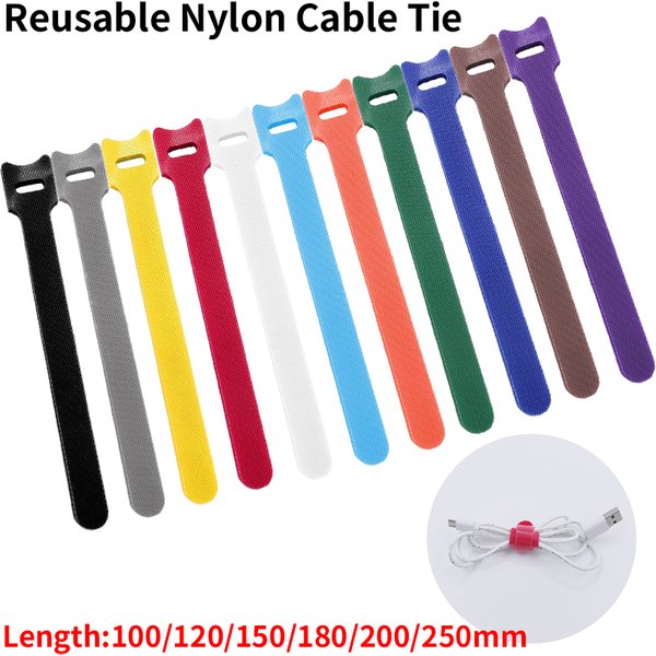 30 Stück/100 Stück lösbare Kabelbinder, Kunststoff, Nylon, Hakenschlaufe, Wickel, Reißverschluss, Bündel, Verschluss, Riemen, abnehmbarer T-Typ-Draht-Organizer