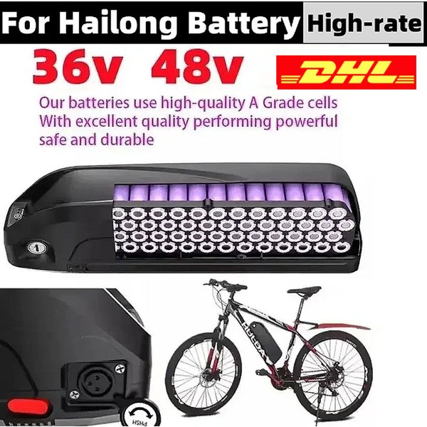 Hochwertige 36V 48V Brandneue Original 30AH 40Ah Hailong Batterie für Bafang BBS02 BBS03 BBSHD Motor +BMS Anpassbarer Stecker