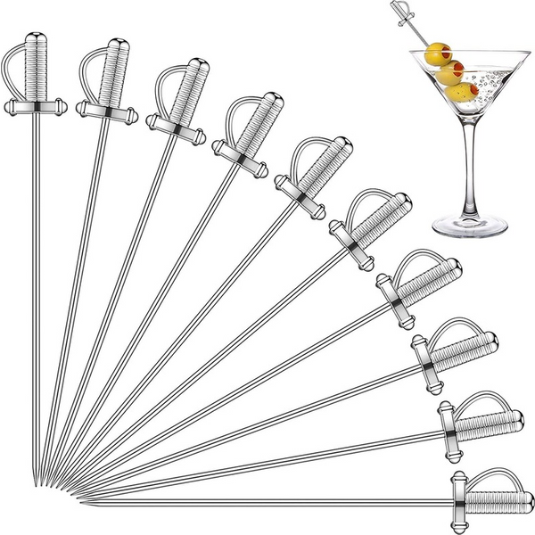 Bâtonnets de fruits en forme d'épée, choix de Cocktail, outils de Bar en acier inoxydable, bâtons d'agitation de boisson, choix de Martini, accessoire de fête de mariage