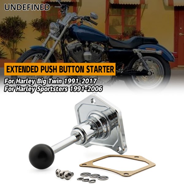 Bouton de Démarrage Direct Pour Harley Big Twin 1991-2017 Sportster 1991-2006 Aluminium à Portée Étendue Noir Chrome