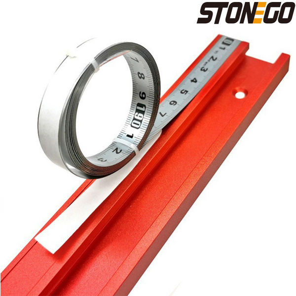 STONEGO Règle à ruban à onglets en acier inoxydable – Échelle métrique auto-adhésive, antirouille, durable et résistante à l'usure 0,5/1/2/3/4/5 m