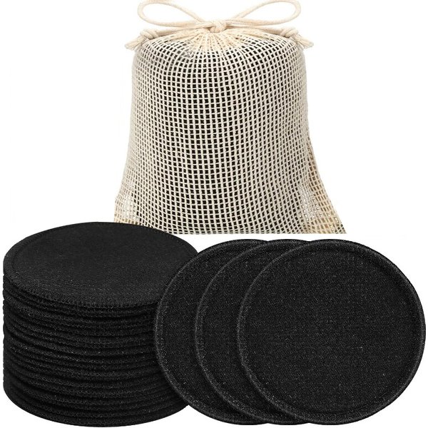 10 Pieces Reusable Makeup Remover Pads Natural Washable Cotton Rounds for Types Washable Make up Pad with Laundry Bag