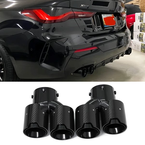 Końcówki wydechu z włókna węglowego Quad do BMW G22 G23 M440i G20 M340i G42 M240i 2021+ Podwójne końcówki tłumika M Performance Endrohre