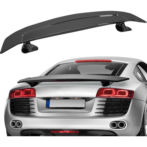 SucceBuy GT Wing Car Spoiler 46,3 pouces Becquet universel compatible avec la plupart des berlines et coupes Matériau ABS haute résistance noir