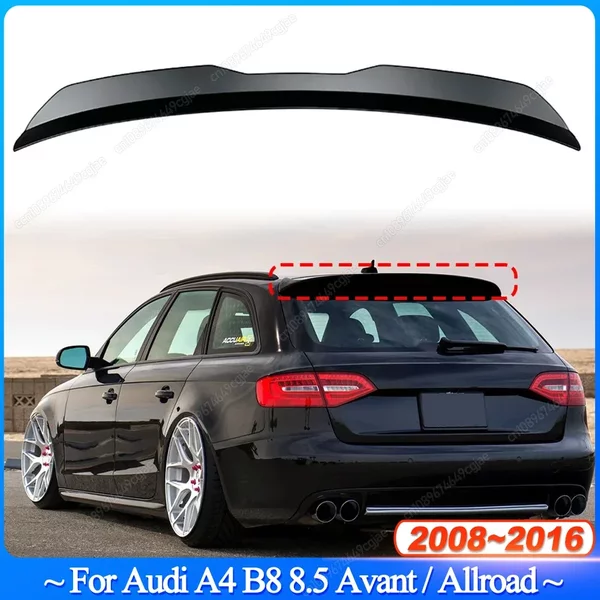 Für Audi A4 B8 8,5 Avant/Allroad 2008-2016 Hinten Dach Lip Spoiler Schwarz/Carbon Look auto Schwanz Flügel Dekoration Bodykits Tuning