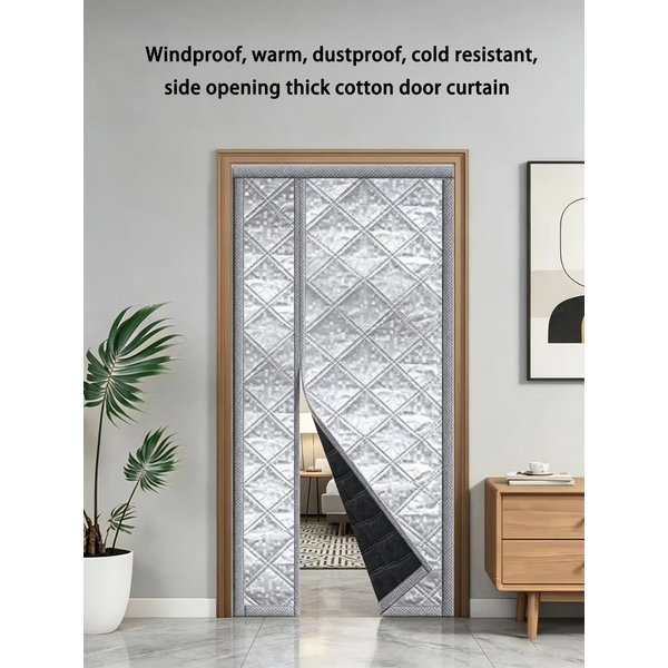 Rideau de porte en coton pour l’hiver, offrant chaleur, protection contre le vent et le froid, rideau de porte magnétique à double épaisseur pour une protection optimale contre le vent.