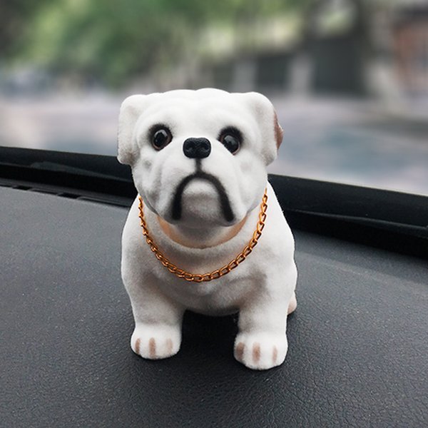 Doll Nodding Dog Shaking Head Dog Resin Car Ornaments Puppy Cute Dog Toy Figure Statue for Car Dashboard Tabletop Decoration