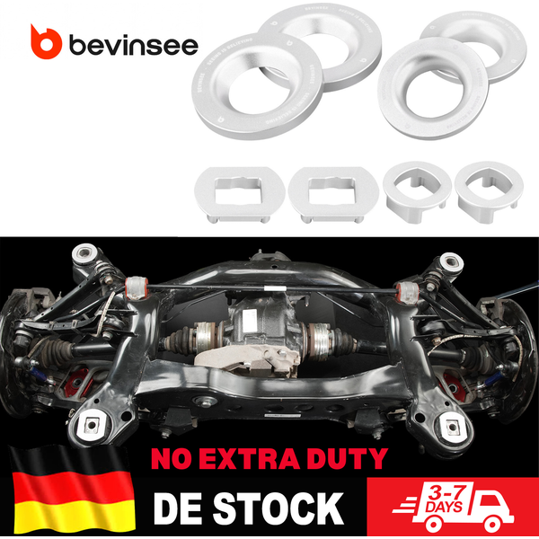BEVINSEE Aluminium-Heckrahmen-Einbausatz für BMW E90 E92 E91 E93 E87 E82 E81 E88 Nicht-M, Nicht für Dieselfahrzeuge