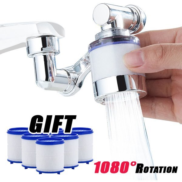 1080 ° Extension rotative filtre conventionnel buse de robinet universel salle de bain adaptateur d'extension de robinet aérateur prolongateur de robinet