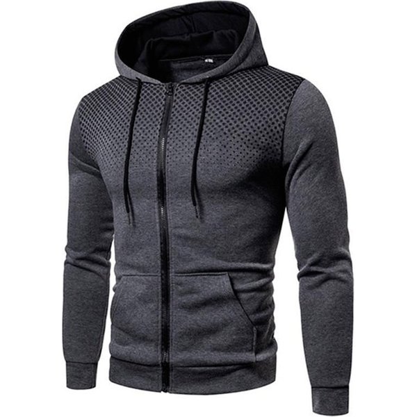 Sweat à capuche imprimé zippé pour hommes, sweat-shirt décontracté à capuche solide à manches longues, manteau à capuche Streetwear pour hommes, nouvelle collection automne