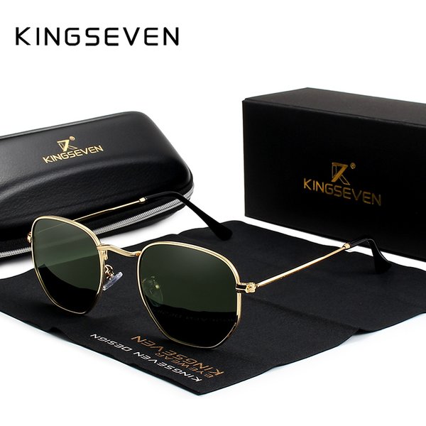 KINGSEVEN 2024 Lunettes de soleil rondes pour femmes, lunettes de soleil rétro réfléchissantes pour hommes, lunettes polarisées, Oculos De Sol, Gafas, protection UV400