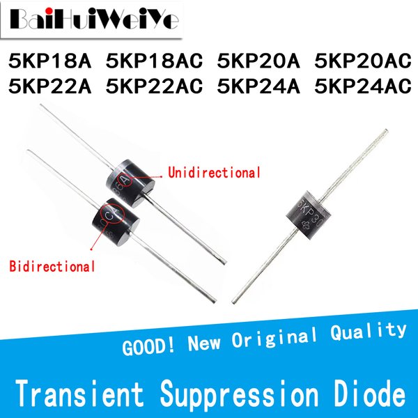 5PCS 5000W Transient Suppression Diode TVS Diode 5KP18A 5KP18CA 5KP20A 5KP20CA 5KP22A 5KP22CA 5KP24A 5KP24CA R-6 New