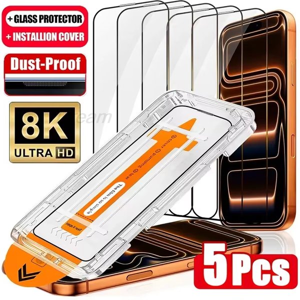 1-5 Stück Panzerglas für iPhone 18 17 Pro Max 17 Air 16 15 14 Plus 13 12 Mini 11 XR XS Staubfreie Installation Displayschutzfolien
