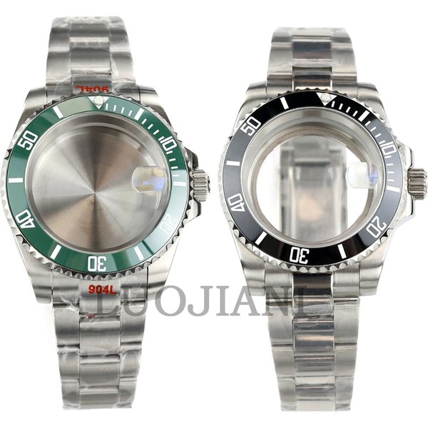 Boîtier de montre en argent pour Submariner 40mm NH35, Bracelet solide Oyster/Jubilee adapté au mouvement NH34 NH35 NH36 NH38, cadran 28.5mm