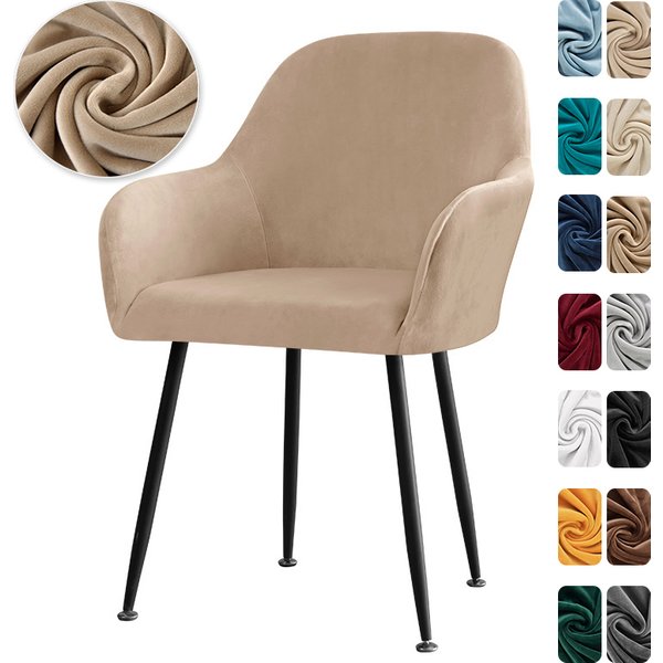 Housse de chaise de salle à manger en velours nordique, extensible, antidérapante, pour fauteuil haut, bureau, hôtel, mariage, 1 pièce