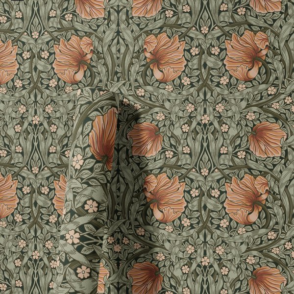 Papier peint auto-adhésif Floral Vintage, 1 pièce, peler et coller, vert sauge botanique/mandarin, décoration murale pour la maison, la cuisine et la chambre à coucher