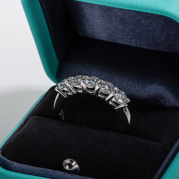 AnuJewel 4mm Moissanite Wedding Band Ring