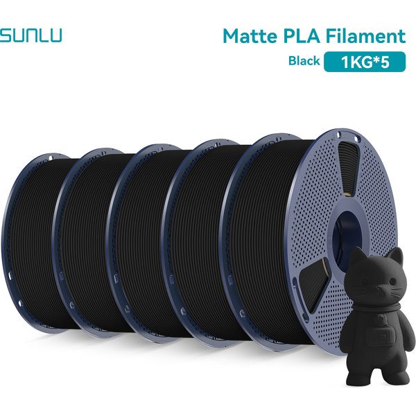 SUNLU 5KG PLA mat Filament d'imprimante 3D 1.75mm 1 KG/rouleau Texture givrée soigneusement plaie pour Filaments d'impression 3D FDM livraison rapide
