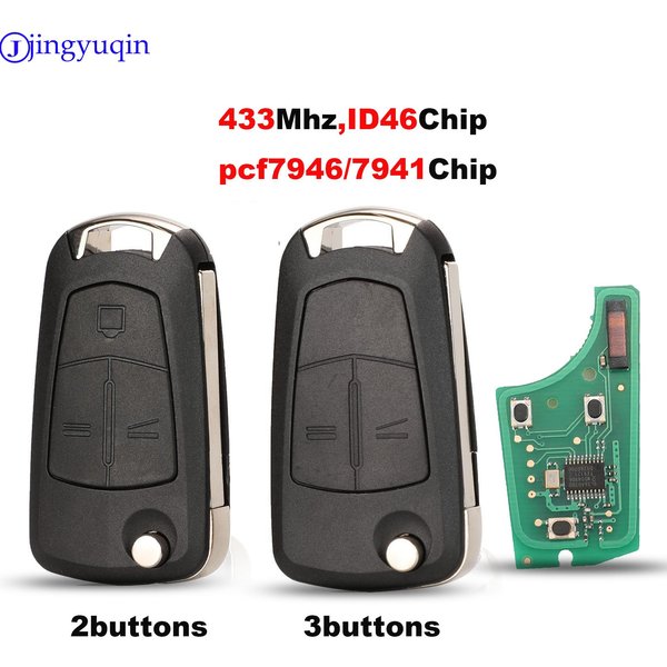 Jingyuqin clé à distance PCF7941 pour Opel/Vauxhall Astra H 2004-2009, Zafira B 2005-2013 PCF7946 Vectra C 2002-2008 Signium