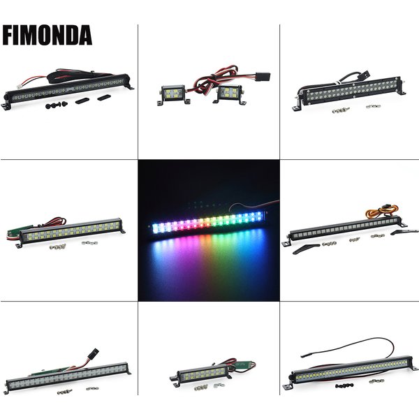 Barre lumineuse LED pour toit de voiture RC, lumières blanches/colorées, Mode réglable pour 1/10 chenille Wrangler SCX10 Wraith Capra TRX4 TRX6 CC01 TF2