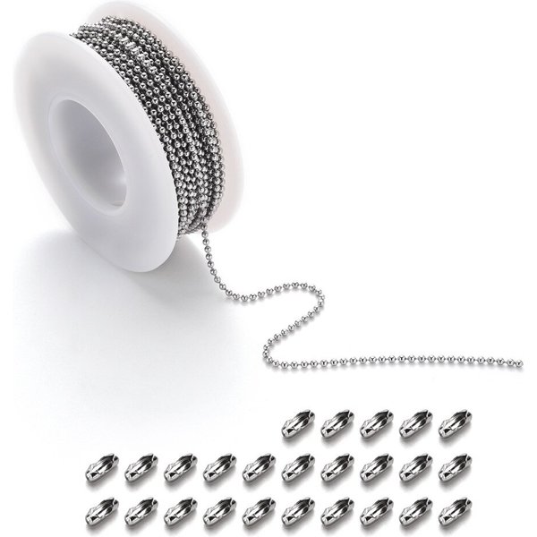 Collier chaîne en acier inoxydable avec perles, en vrac, avec connecteurs assortis, fermoirs pour la fabrication de bijoux, collier suspendu, artisanat de bricolage