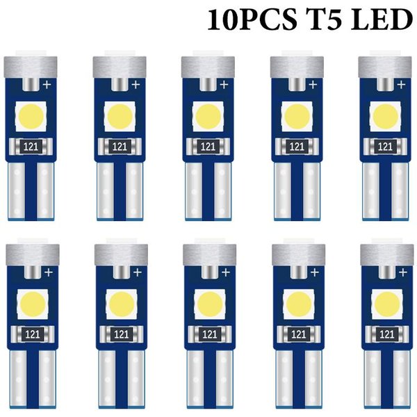 10X T5 3SMD LED Super Bright 3030LED voiture tableau de bord LED voiture lumière intérieure Auto côté Wedge