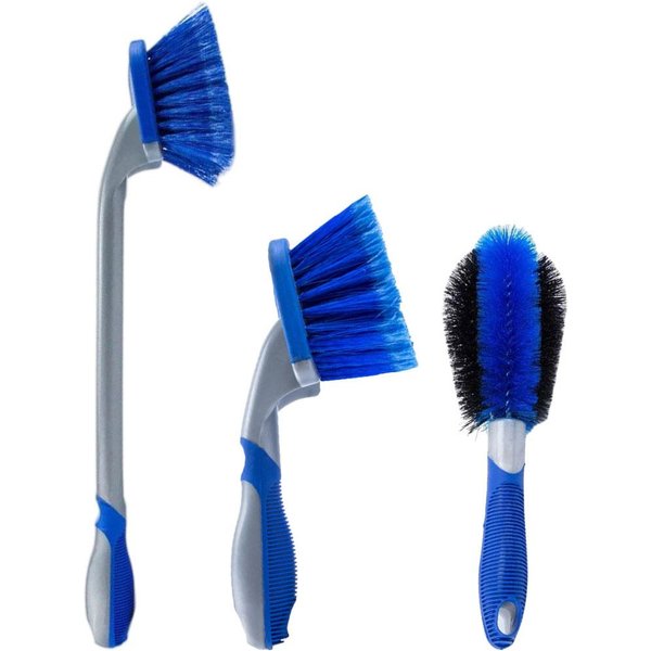 Brosse de lavage de voiture durable pour jante extérieure, kit d'outils de livres automobiles, bleu, manche court, beauté, long, moyeu de roue