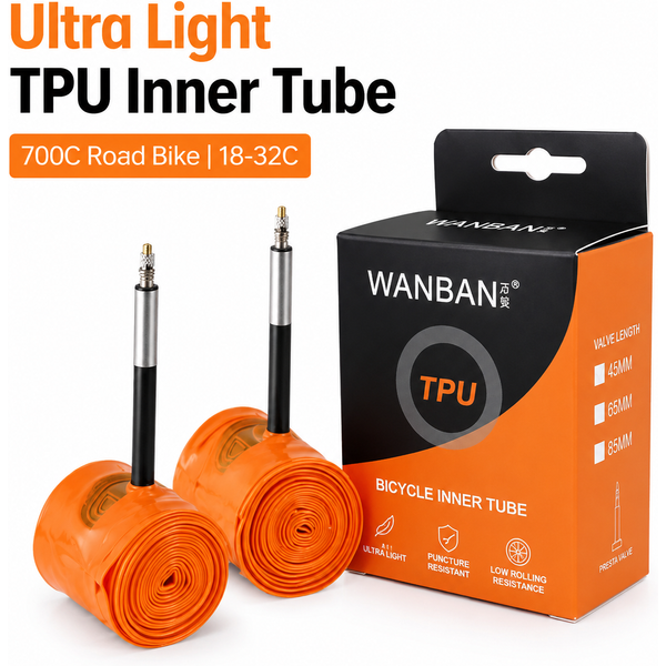 700C TPU Fahrradschlauch für Rennräder, ultraleicht, Presta-Ventil, 18-32C, 45/65/85mm Ventil, TPU-Schlauch