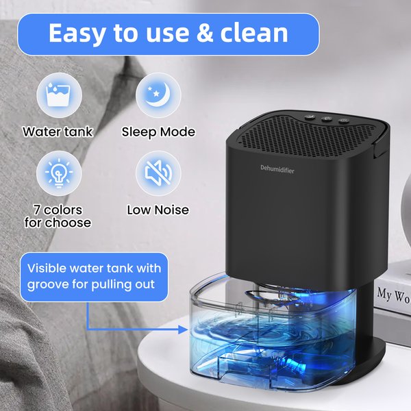 Déshumidificateur Portable de 1000ml, 1 pièce, pour le bureau et les camping-cars, élimine le moisissure humide et l'humidité, facile à utiliser et économe en énergie