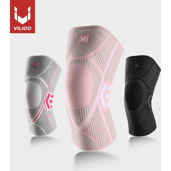 Vilico 1 Stück Kniestütze aus Nylon für Sport und Fitness, Kompressionsärmel, Knieschoner für Arthritis, Gelenke, Radfahren, Laufen