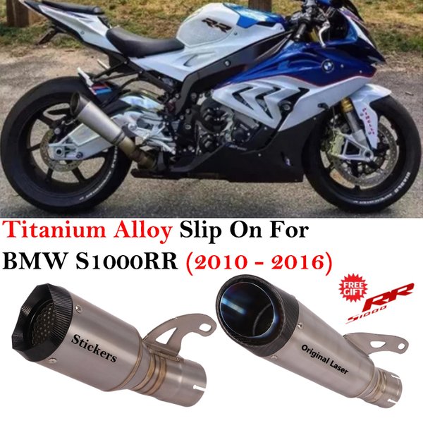 Silencieux en Alliage de Titane et Fibre de Carbone, Tuyau de Liaison Modifié pour Moto BMW S1000RR 2010 - 2014 S1000R 2010 - 2016