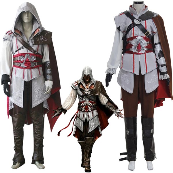 Ezio Auditore Cosplay Game Costume Adult Fantasia Fighting Uniform Suit Halloween Carnival Party Nobleman Disguise Battle Outfit