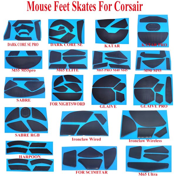2Sets Mouse Feet Skates For Corsair M65 M40 M90 M95 NIGHTSWORD KATAR SABRE SCIMITAR HARPOON GLAIVE Pro Mice Glides Connector