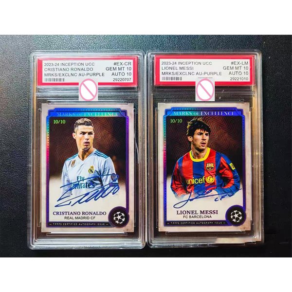 Cartes à collectionner DIY Cristiano Ronaldo et Lionel Messi – Cartes d'excellence avec signatures et marquages d'excellence – Édition limitée signée