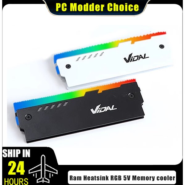 Dissipateur thermique Ram pour ordinateur de bureau, ARGB DDR4 DDR3, mémoire universelle, adressable, noir/blanc, paquet de 2 pièces