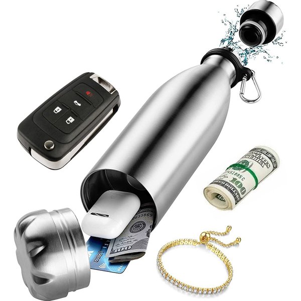 750 ml Diversion-Wasserflasche, tragbare Wasserflasche, geheimer Aufbewahrungs-Pillen-Organizer, kann sicherer Versteck vor Ort für Geld, Bonus, Schlüsselanhänger-Box