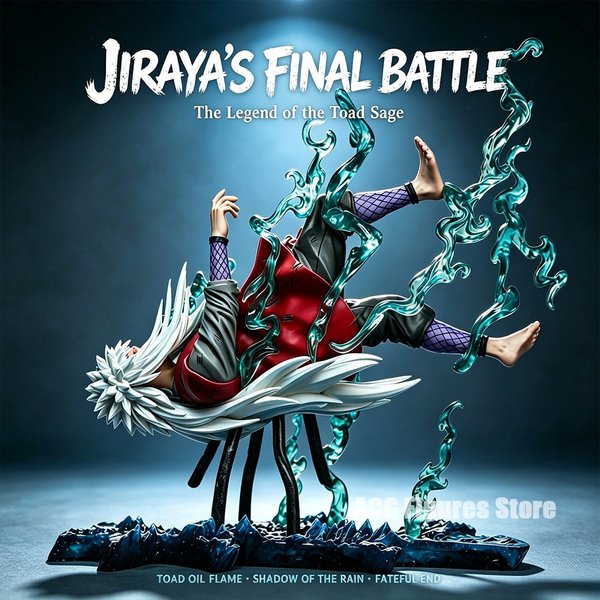 Figurka anime Naruto Shippuden Jiraiya, scena bitwy, statua, model kolekcjonerski z PVC, ozdoba na biurko, prezent na urodziny lub Boże Narodzenie, 24 cm