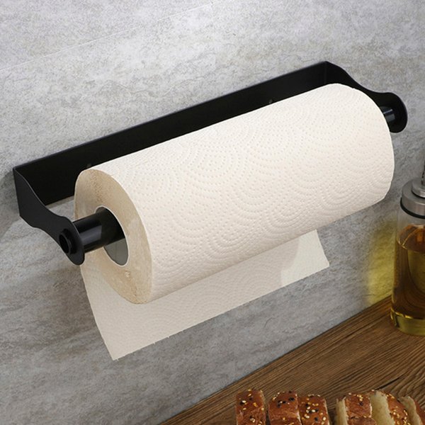 Porte-serviettes en papier sous armoire, support mural en acier inoxydable, porte-rouleau de papier de soie, adhésif robuste pour cintre de rouleau de papier